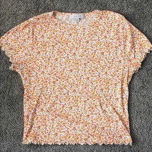 Lettuce Hem Floral Crop Top